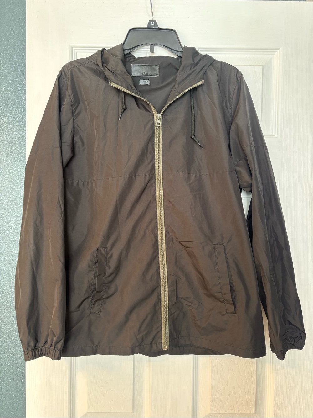 ⭐️5/$15! Men's Black Hooded Windbreaker Jacket - Lightweight Zip Front